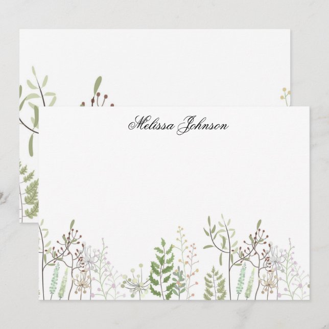 Soft Wildflower Personalised Card (Front/Back)