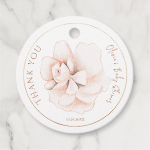 Soft Wildflowers Modern Baby Shower Favour Tags