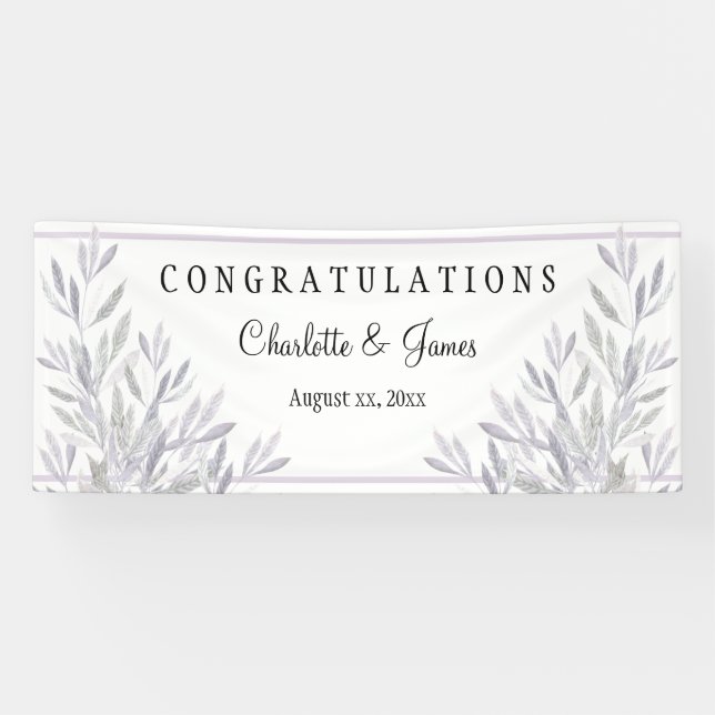 Soft Willows Lilac, Scottish Heather, Wedding  Banner (Horizontal)