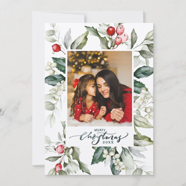 Soft Winter Berry Christmas Card (Front)