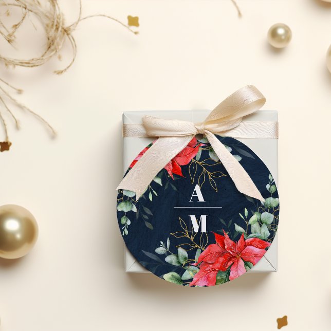 Soft Winter Berry Christmas Wedding  Classic Round Sticker (Creator Uploaded)