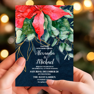 Soft Winter Berry Christmas Wedding  Invitation
