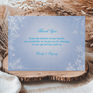 Soft Winter Blue Snowflake Elegance Thank You Card