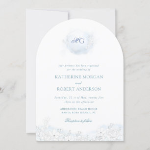 Soft Winter Touch Floral Elegant Wedding Invitation