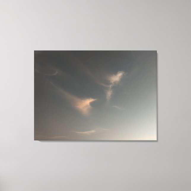 Soft wispy clouds at sunset in Cornwall  Canvas Print (Front)