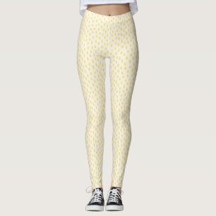 Soft Yellow Abstract Loose Mark Brush Stroke Leggings