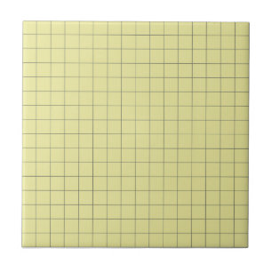 Soft Yellow & Black Chequered Retro Minimalist Tile