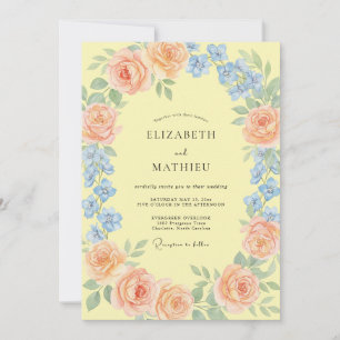 Soft Yellow Blissful Spring Wedding Invitation