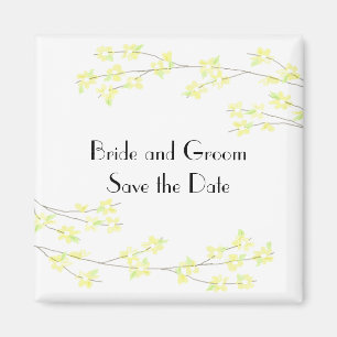 Soft Yellow Blossoms Save the Date Magnet