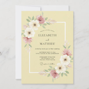 Soft Yellow Ethereal Meadow Wedding Invitation