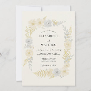 Soft Yellow Ethereal Spring Wedding Invitation