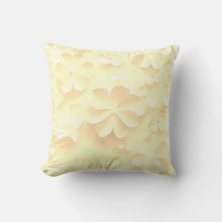 Soft Yellow Floral Dream Throw Pillow