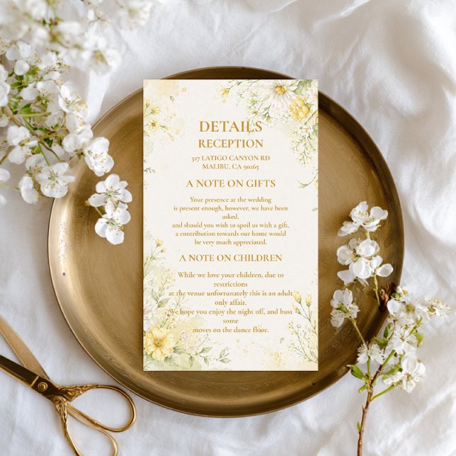 Soft Yellow Floral Enclosure Card (Creator Uploaded)