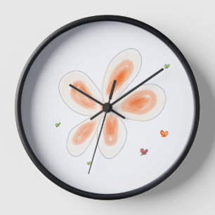Soft Yellow Flower Botanical Sketc Clock