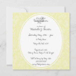 Soft Yellow Flowers Baby Shower Invitation Cards