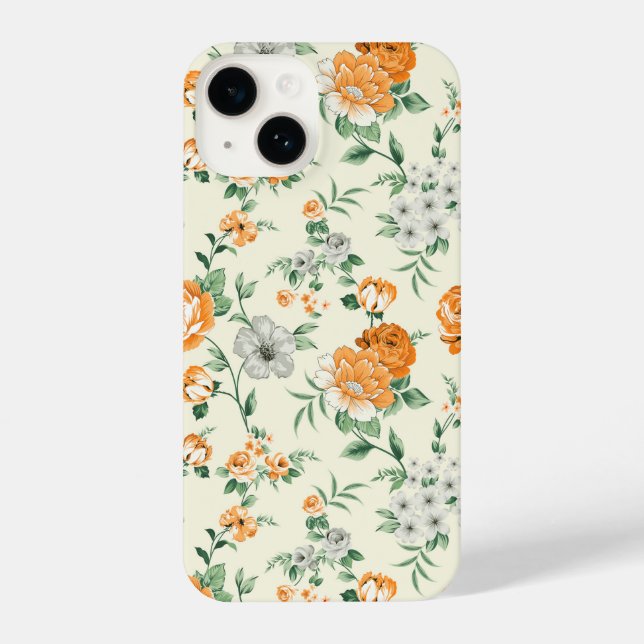 Soft Yellow Garden Floral Pattern iPhone Case (Back)