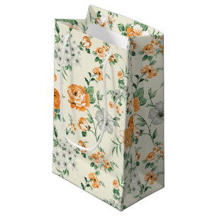 Soft Yellow Garden Floral Pattern Small Gift Bag
