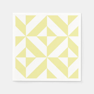 Soft Yellow Geometric Art Deco Napkin