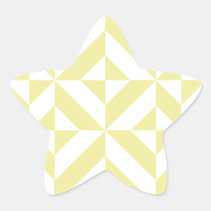 Soft Yellow Geometric Art Deco Star Sticker
