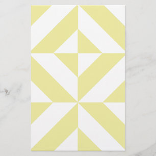 Soft Yellow Geometric Art Deco Stationery