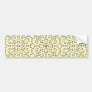 Soft Yellow Geometric Lace Bumper Sticker