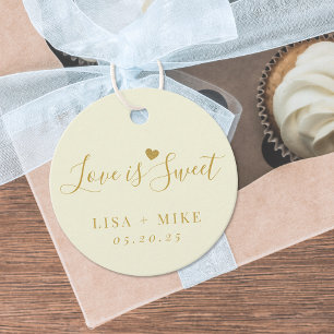 Soft Yellow Love is Sweet Wedding Favour Tags