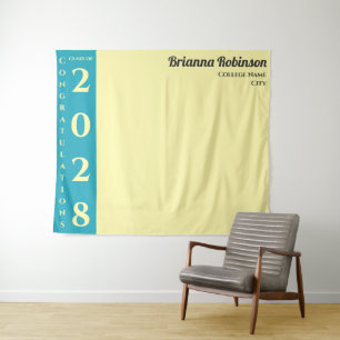 Soft Yellow Modern Graduation Party Tapestry