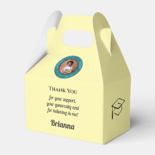 Soft Yellow Modern Graduation Photo Thank You Favour Box