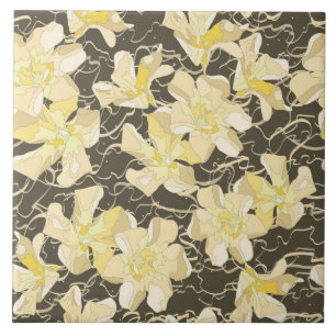 Soft Yellow Oleander Flowers Tile