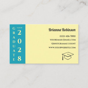 Soft Yellow Photo Modern Graduation Name Card