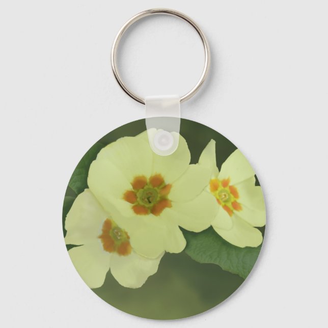 Soft Yellow Primrose Flowers Key Ring (Front)