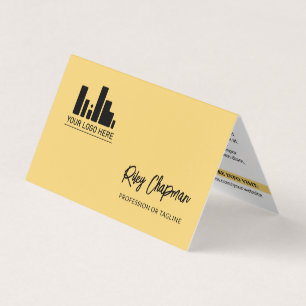 Soft Yellow QR Code Photo Social Media Icons Business Card