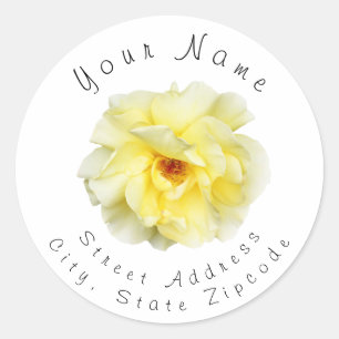 Soft Yellow Rose Address Label