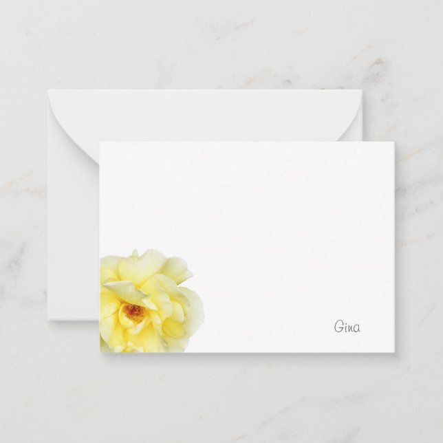 Soft Yellow Rose Card (Front)