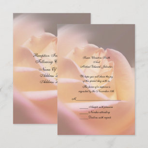 Soft Yellow Rose Floral Wedding  RSVP Card