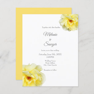 Soft Yellow Rose Invitation