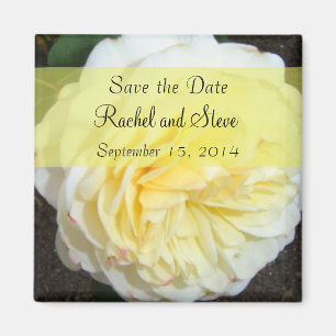 Soft Yellow Rose Save the Date Magnet