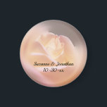 Soft Yellow Rose Wedding Favour Magnet<br><div class="desc">Soft and dreamy yellow rose with pink highlights floral save the date wedding announcement or favour refrigerator magnet. Fill in your information in the template. Make more changes to text and font size, style, and colour by clicking on Customise. This image is available on many products in my gallery. Please...</div>