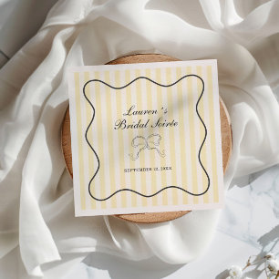 Soft Yellow Stripes Bridal Soirée Napkin