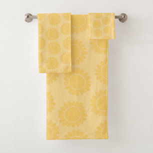 Soft Yellow Sunflower Bloom 1 Bath Towel Set