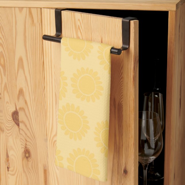 Soft Yellow Sunflower Bloom 1 Tea Towel (Thirds Fold)