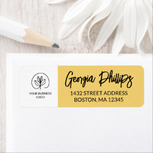 Soft Yellow & White With Your Business Logo