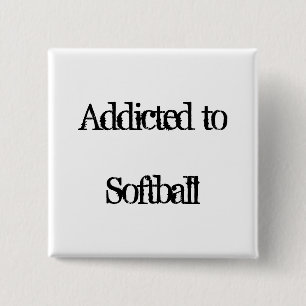 Softball 15 Cm Square Badge