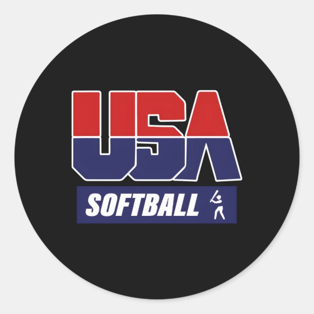 Softball 2021 Usa Classic Round Sticker (Front)