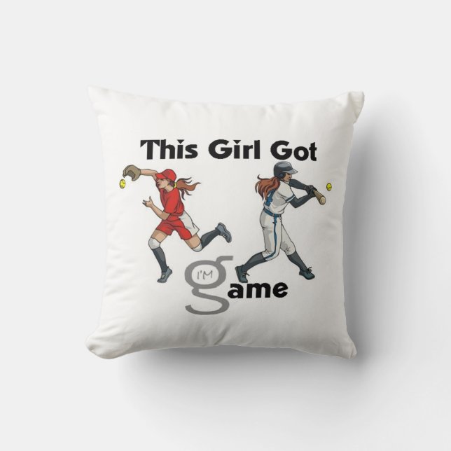 Softball 2 Sided Pillow (Front)