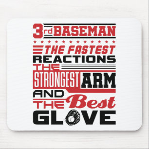 Softball 3rd Baseman Third Base Player Mouse Mat