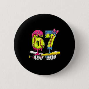 Softball 67 Ice Cream Drip Six Seven Boys Funny Me 6 Cm Round Badge