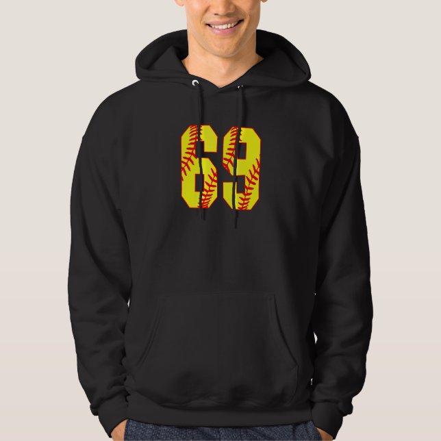 Softball 69 Fast Pitch Love Softball Mum Favourite Hoodie (Front)