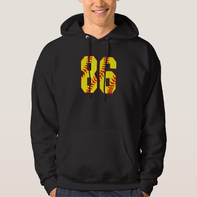 Softball 86 Fast Pitch Love Softball Mum Favourite Hoodie (Front)