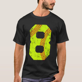 Softball 8 Jersey Number T-Shirt